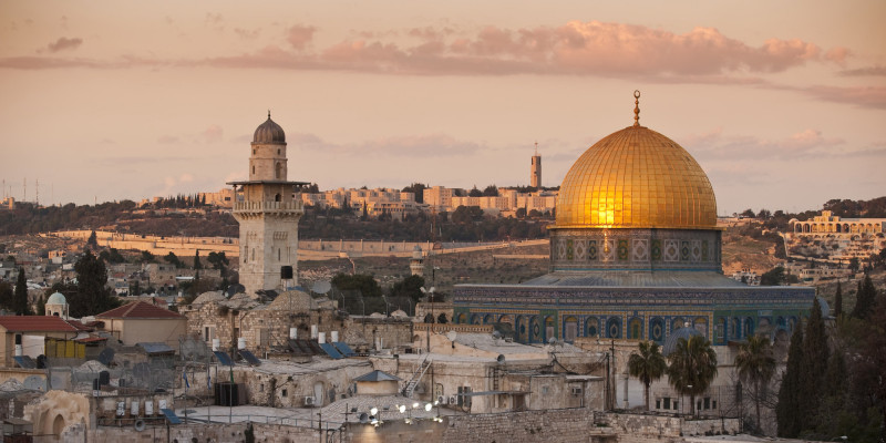 Dome of the Rock and the Western Wall, Jerusalem, Israel, Middle East